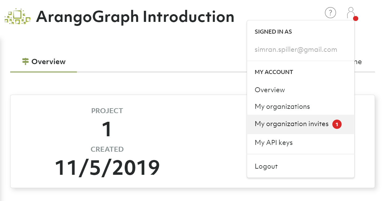ArangoGraph Organization Invite Notification