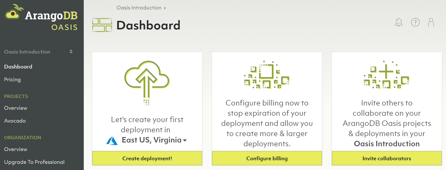 ArangoGraph Dashboard
